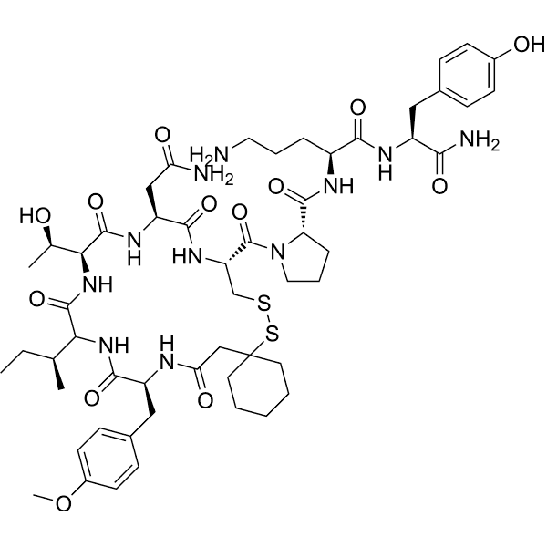 (d(CH2)51, Tyr(Me)2, Thr4, Orn8, Tyr-NH29)-Vasotocin Structure