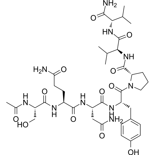 Ac-Ser-Gln-Asn-Tyr-Pro-Val-Val-NH2 Structure