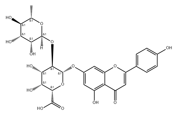 Apigenin 7-[rhamnosyl-(1->2)-galacturonide] Structure