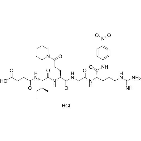 Suc-Ile-Glu(γ-pip)-Gly-Arg-pNA hydrochloride Structure