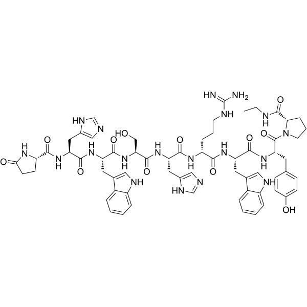 (Des-Gly10, D-Arg6, Pro-NHEt9)-LHRH II (chicken) Structure