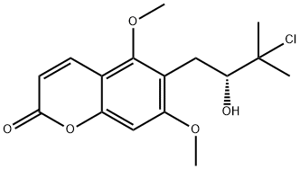 6-(3-Chloro-2-hydroxy-3-methylbutyl)-5,7-dimethoxycoumarin Structure