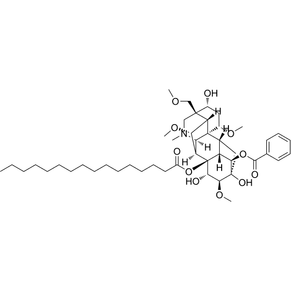 14-Benzoylmesaconine-8-palmitate Structure