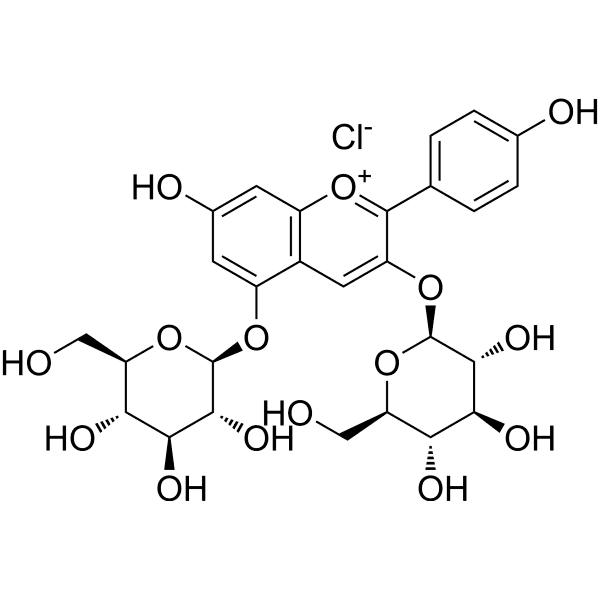 Pelargonidin-3,5-O-diglucoside chloride Structure