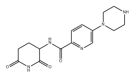 2-Pyridinecarboxamide, N-(2,6-dioxo-3-piperidinyl)-5-(1-piperazinyl)- Structure