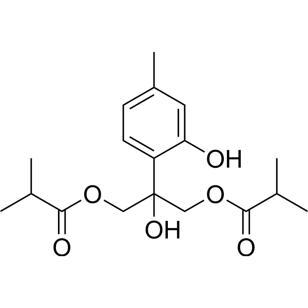 8-Hydroxy-9,10-diisobutyryloxythymol Structure