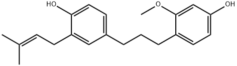 1-(4-Hydroxy-2-methoxyphenyl)-3-(4-hydroxy-3-prenylphenyl) Structure