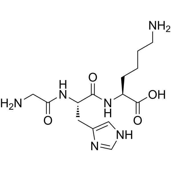 Glycyl-L-histidyl-L-lysine Structure