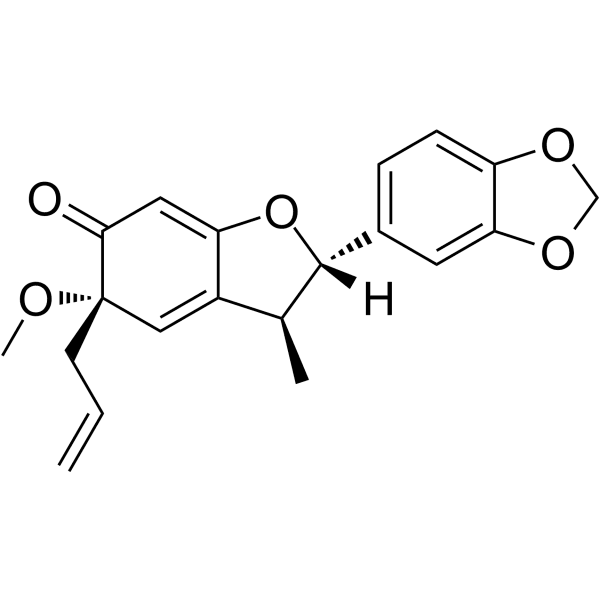 1,6-Dihydro-4,7-epoxy-1-methoxy-3,4-methylenedioxy-6-oxo-3,8-lignan Structure