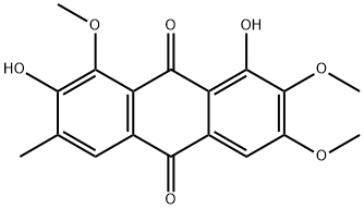 1,7-Dihydroxy-2,3,8-trimethoxy-6-methylanthracene-9,10-dione；Obtusin Structure