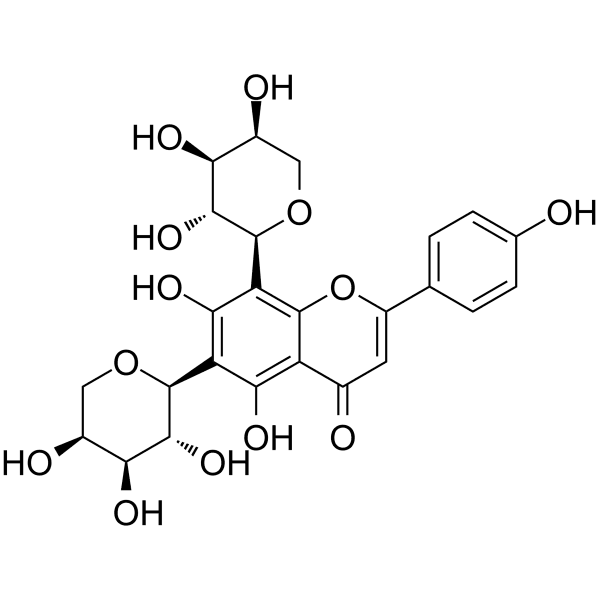Apigenin 6,8-di-C-alpha-L-arabinopyranoside Structure