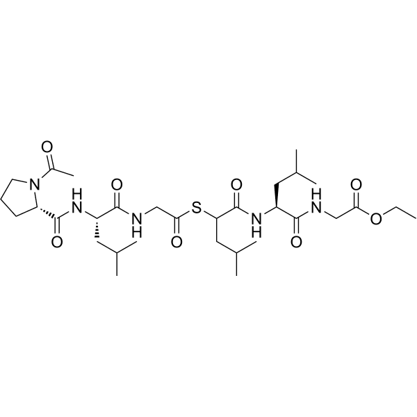 Ac-Pro-Leu-Gly-[(S)-2-mercapto-4-methyl-pentanoyl]-Leu-Gly-OEt Structure