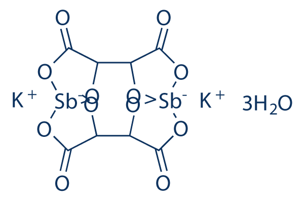 Antimonyl potassium tartrate trihydrate Structure