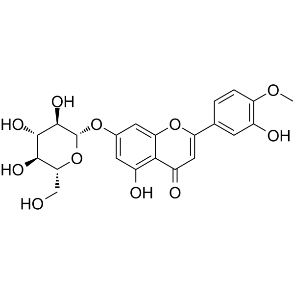 Diosmetin-7-O-β-D-glucopyranoside Structure