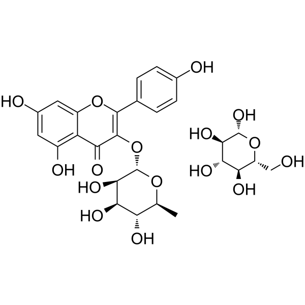 Kaempferol-3-O-glucorhamnoside Structure