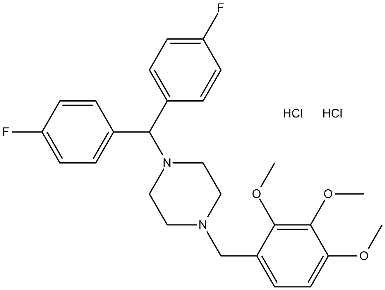 Lomerizine dihydrochloride Structure