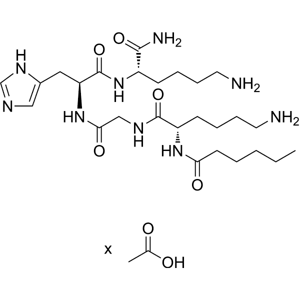 Caprooyl-tetrapeptide-3 acetate Structure