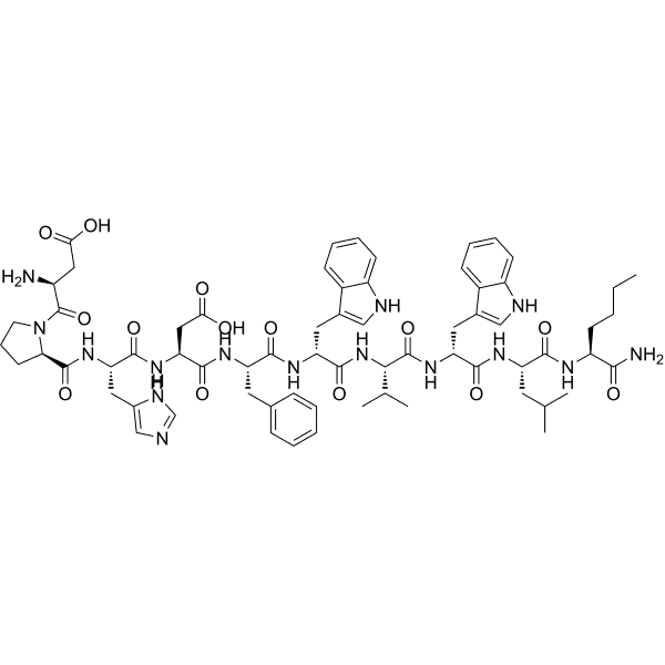 (D-Pro2, D-Trp6, 8, Nle10)-Neurokinin B Structure