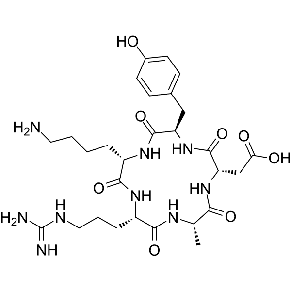 Cyclo(Arg-Ala-Asp-(D-Tyr)-Lys) Structure