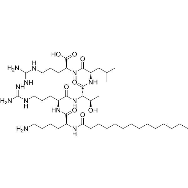 N-Myristoyl-Lys-Arg-Thr-Leu-Arg Structure