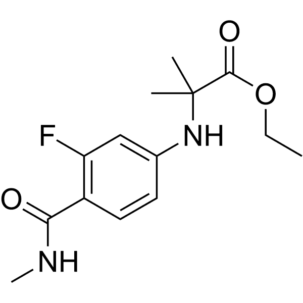 Ethyl 2-((3-fluoro-4-(methylcarbamoyl)phenyl)amino)-2-methylpropanoate Structure
