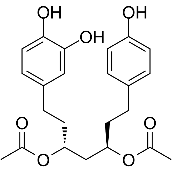 1-(3,4-Dihydroxyphenyl)-7-(4-hydroxyphenyl)heptane-3,5-diyl diacetate Structure