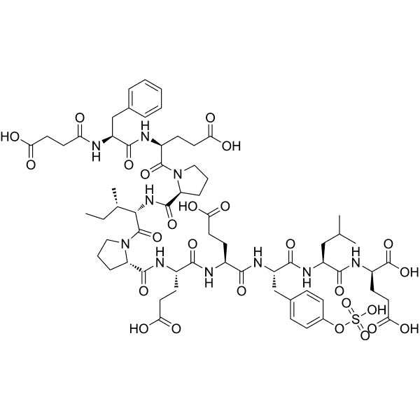 Succinyl-(Pro58, D-Glu65)-Hirudin (56-65) (sulfated) Structure