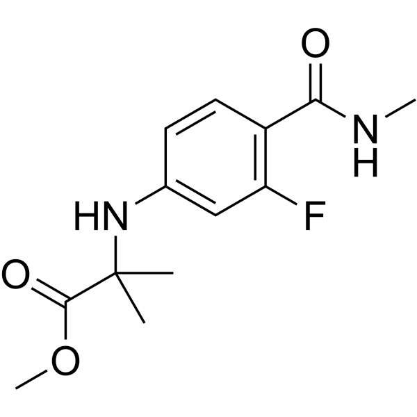 Methyl 2-((3-fluoro-4-(methylcarbamoyl)phenyl)amino)-2-methylpropanoate Structure