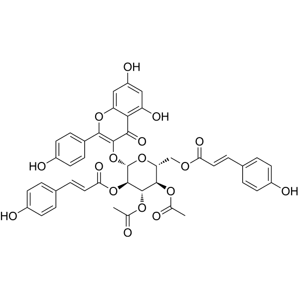 3'',4''-Di-O-acetyl-2'',6''-di-O-p-coumaroylastragalin Structure
