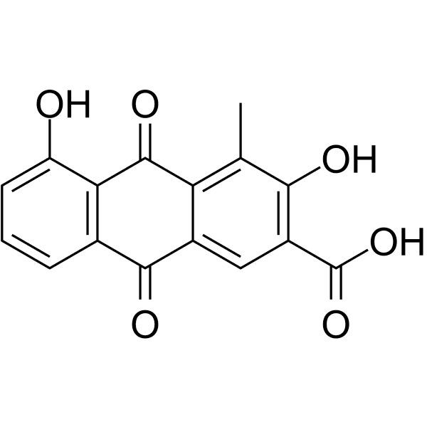1-Methyl-2,8-dihydroxy-3-carboxy-9,10-anthraquinone Structure