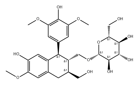 (-)-5'-Methoxyisolariciresinol 3alpha-O-beta-glucopyranoside Structure