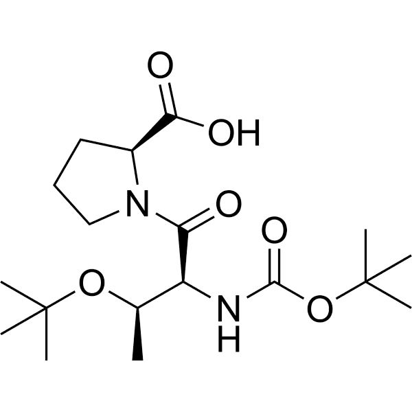 N-(tert-Butoxycarbonyl)-O-(tert-butyl)-L-threonyl-L-proline Structure