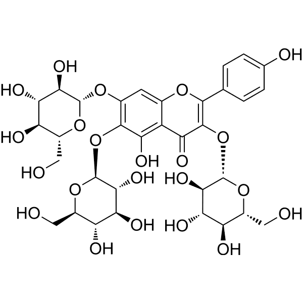 6-Hydroxykaempferol 3,6,7-tri-O-β-D-glucoside Structure