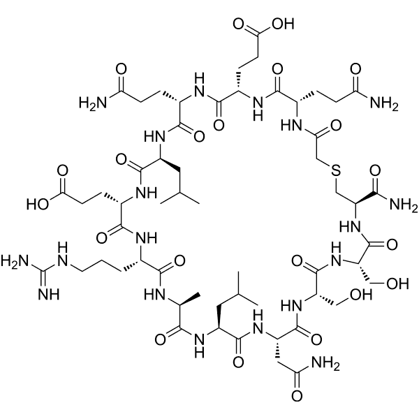 Thioether-cyclized helix B peptide, CHBP Structure