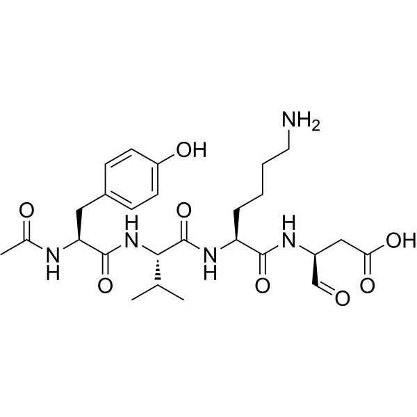 Ac-Tyr-Val-Lys-Asp-aldehyde Structure