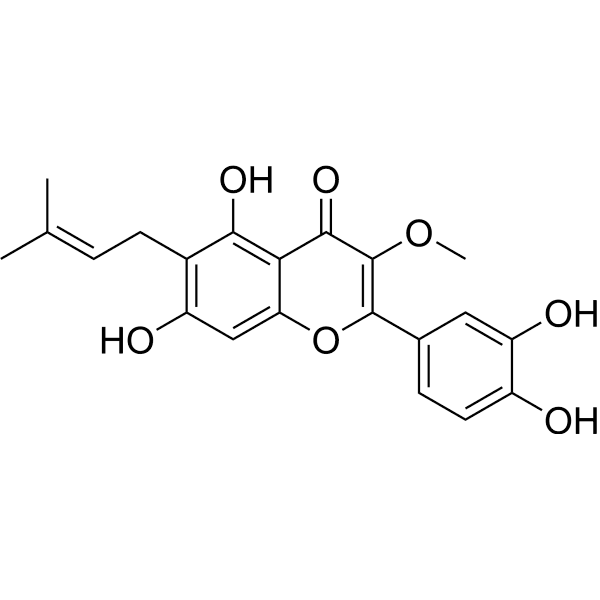 6-Prenylquercetin-3-Me ether Structure