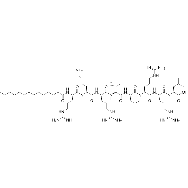 N-myristoyl-RKRTLRRL Structure