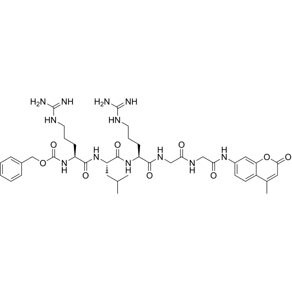 Z-Arg-Leu-Arg-Gly-Gly-AMC Structure