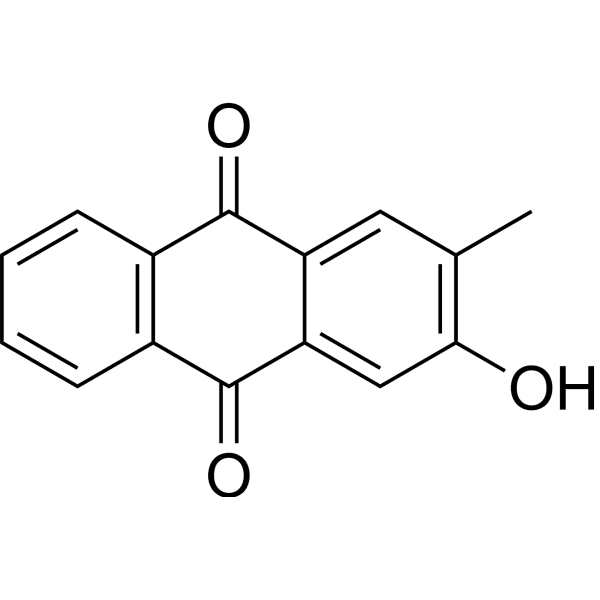 2-Hydroxy-3-methylanthraquinone Structure