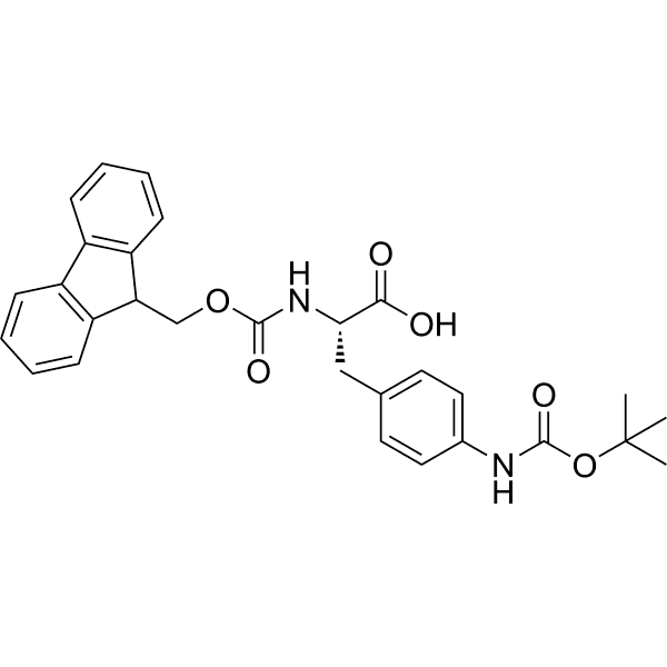 (S)-2-((((9H-Fluoren-9-yl)methoxy)carbonyl)amino)-3-(4-((tert-butoxycarbonyl)amino)phenyl)propanoic acid Structure