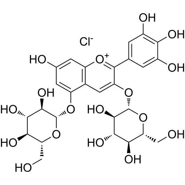 Delphinidin-3,5-O-diglucoside chloride Structure