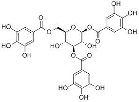 1,3,6-Tri-O-galloyl-beta-D-glucose Structure