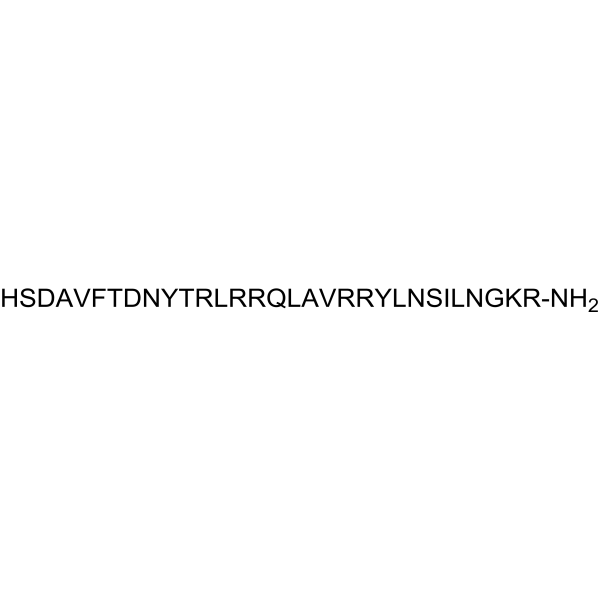 [Arg15, 20, 21, Leu17] VIP-Gly-Lys-Arg-NH2 Structure