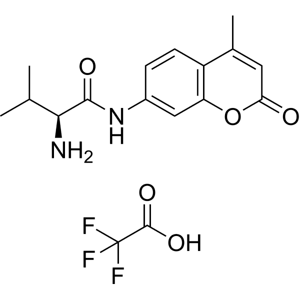 (S)-2-Amino-3-methyl-N-(4-methyl-2-oxo-2H-chromen-7-yl)butanamide 2, 2, 2-trifluoroacetate Structure