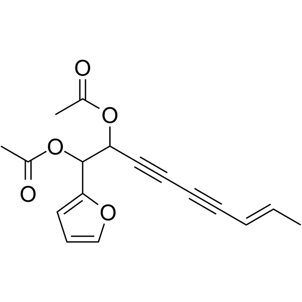 (1,5E,11E)-Tridecatriene-7,9-diyne-3,4-diacetate Structure