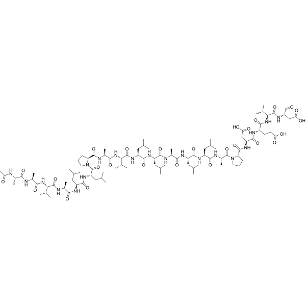 Ac-AAVALLPAVLLALLAP-DEVD-CHO Structure