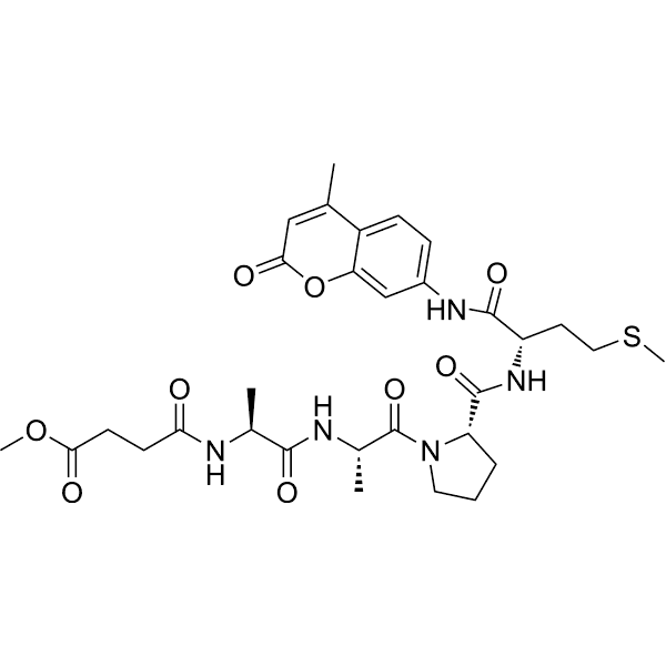 MeOSuc-Ala-Ala-Pro-Met-AMC Structure