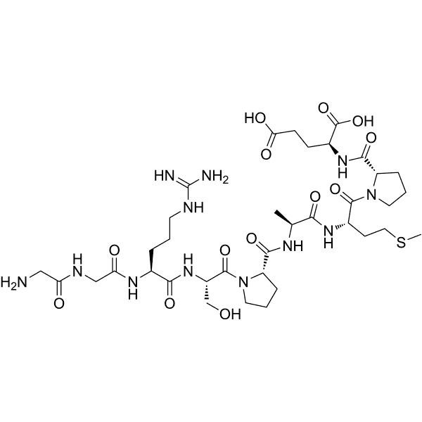 H-Gly-Gly-Arg-Ser-Pro-Ala-Met-Pro-Glu-OH Structure