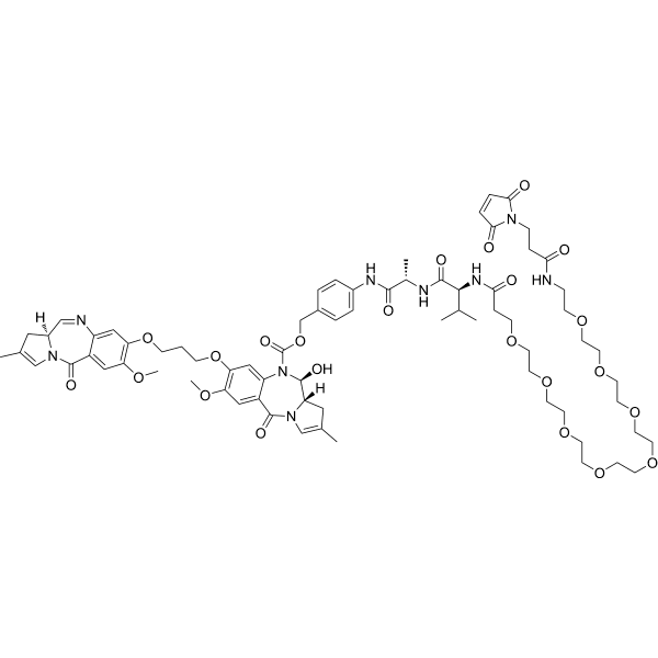 Mal-amido-PEG8-Val-Ala-PAB-SG3200  Structure
