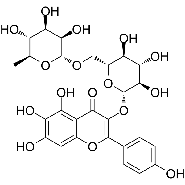 6-Hydroxykaempferol 3-β-rutinoside Structure